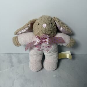 Dan Dee My First Bunny Lovey Rattle Stuffed Animal Baby Toy Lovey Easter Pink